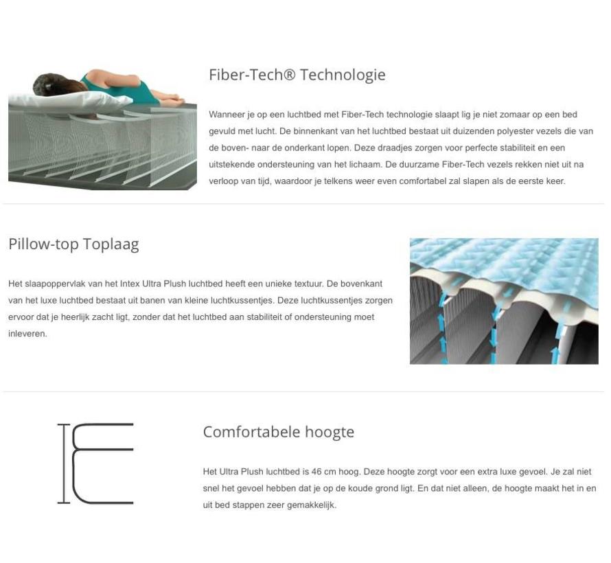 2-Persoons Queen Ultra-Plush zelfopblazend luchtbed - 203x152x46cm