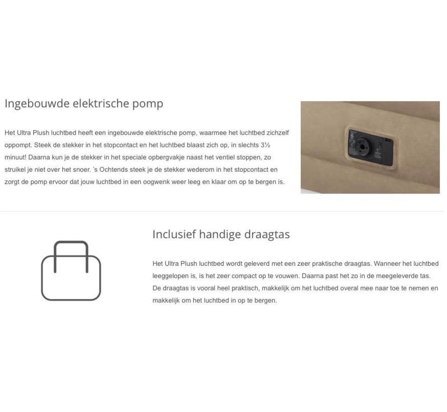 2-Persoons Queen Ultra-Plush zelfopblazend luchtbed - 203x152x46cm