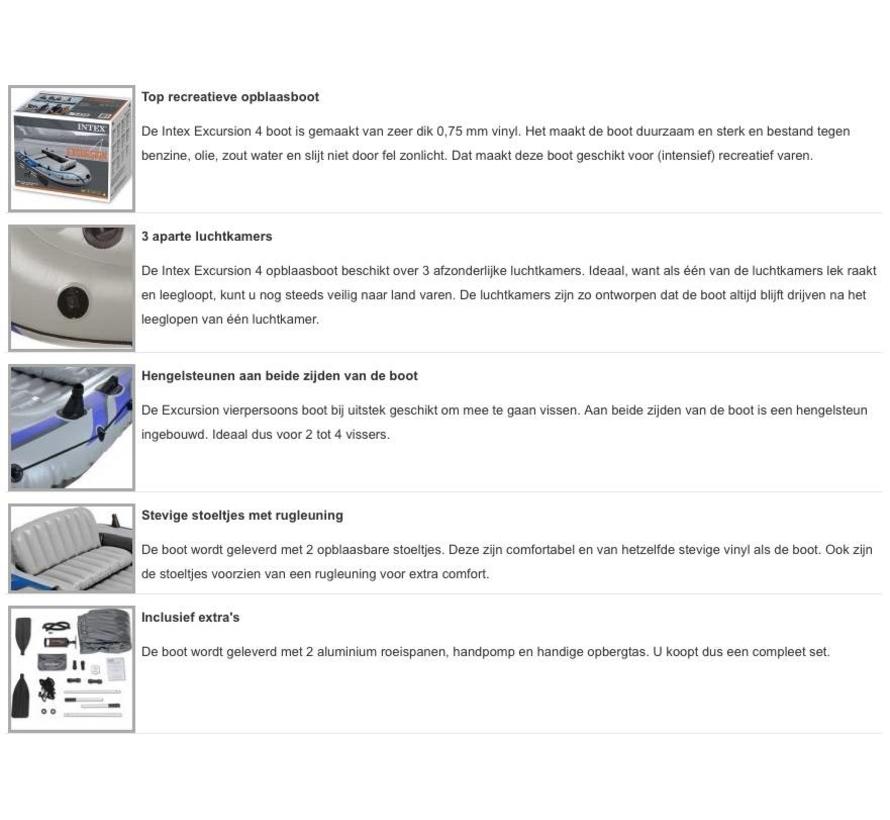 4-Persoons opblaasbare boot set - Excursion 4 - 315cm lang x 165cm breed x 43cm hoog