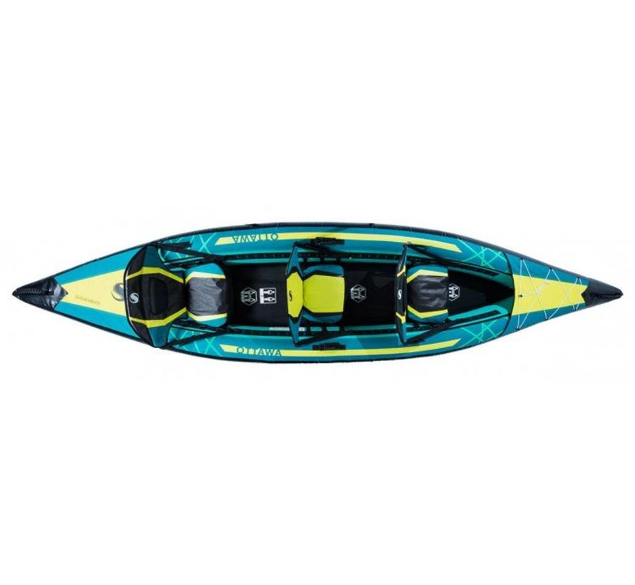 3-Persoons opblaasbare kajak - Ottawa - 383cm lang x 92cm breed