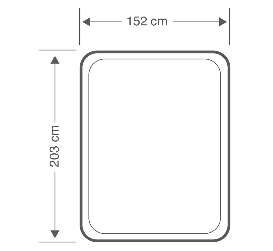 2-Persoons Queen Foam Top zelfopblazend luchtbed - 203x152x51cm
