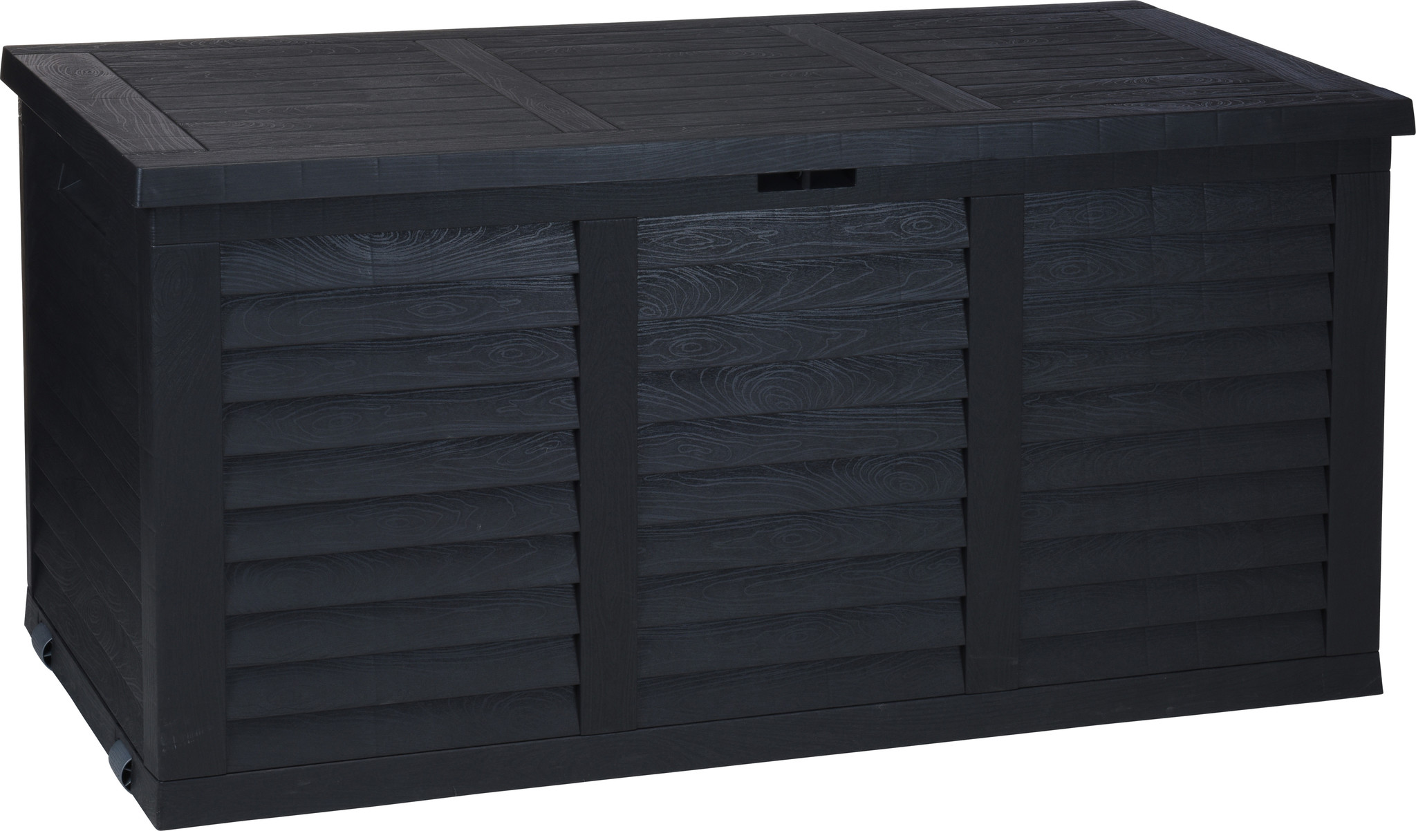 Verrassend Verrijdbare tuinkussen opbergbox - zwart - hout look - 380 Liter SI-53