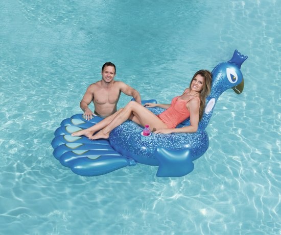 Floatin Fashion Pretty Peacock Opblaasbare Mega Pauw 198Cm Lang X 164Cm Breed Bestway bestway kopen in de aanbieding