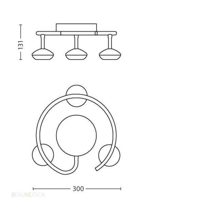 MyLiving Sepia plafondlamp LED 4,5W wit (3-spots)