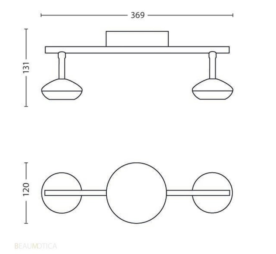 MyLiving Sepia plafondlamp LED 4,5W wit (2-spots)