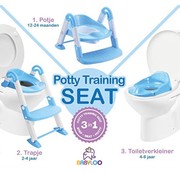 Babyloo Bambino 3in1 - Plaspotje - Trapje - WC Verkleiner - Blauw Jongens