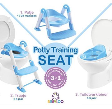 Babyloo Bambino 3in1 - Plaspotje - Trapje - WC Verkleiner - Blauw Jongens