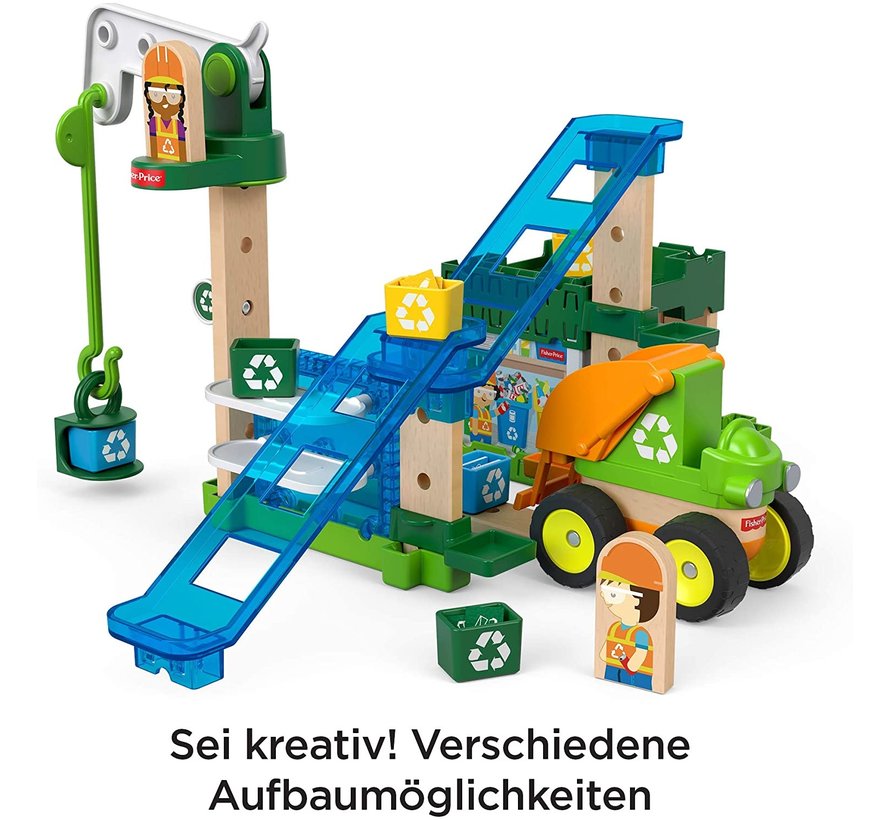 Wonder Makers - Recycling Centrum - Houten Bouwset - 35 Delige set