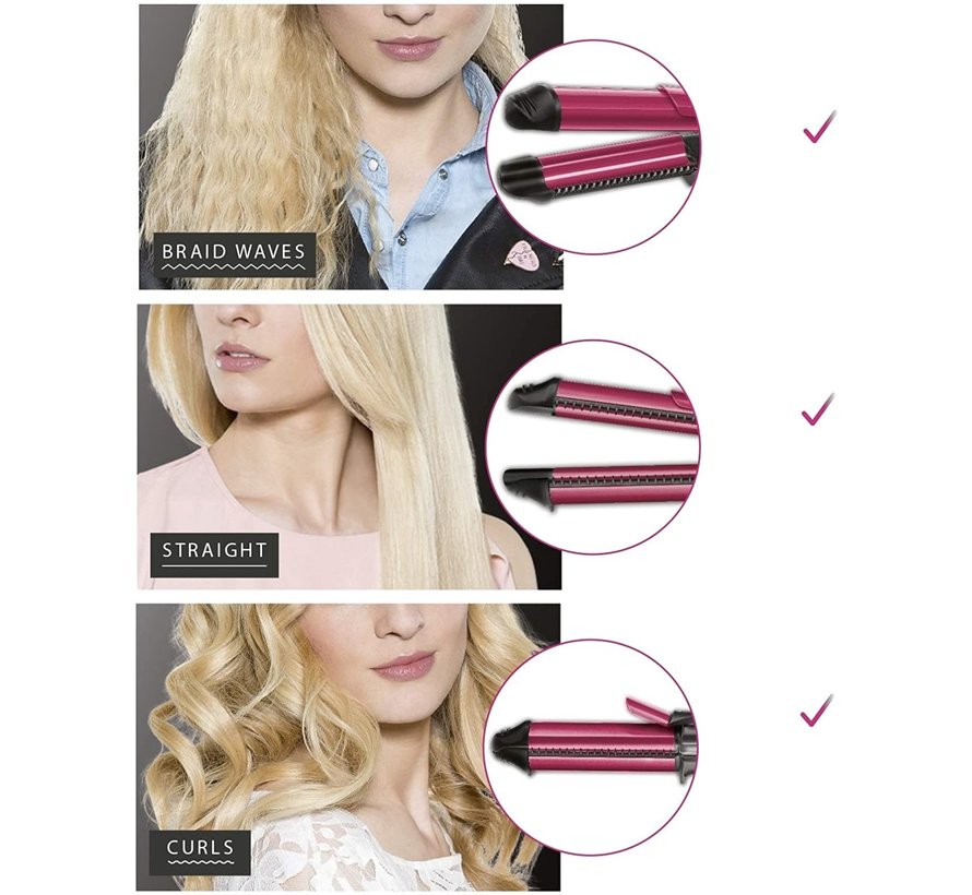 Fashion Stylist 3in1 multistyler met ionengenerator - wafeltang - stijltang - krultang CF4512