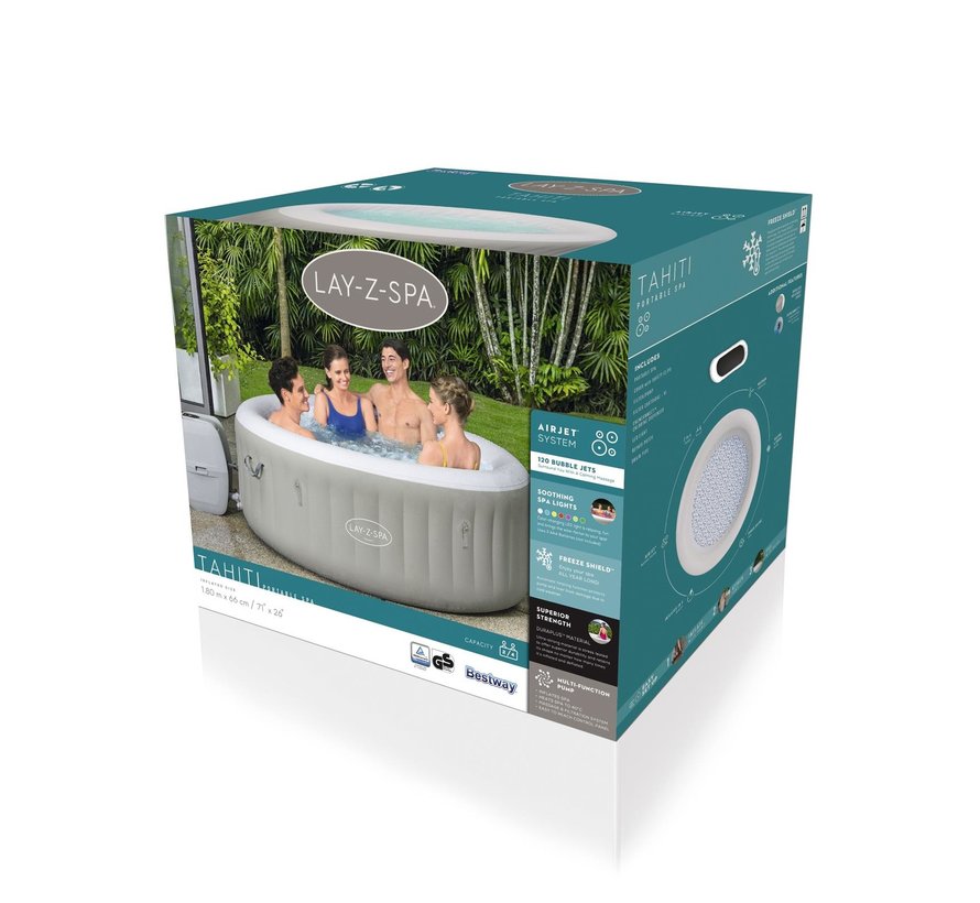 Lay-Z-Spa Tahiti LED - Max 4 pers - 120 Airjets - Jacuzzi - Bubbelbad- Whirlpool