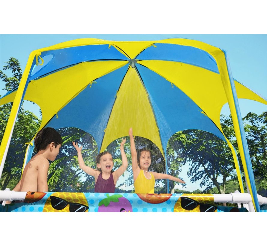 Zwembad Frame Rond met zonnescherm voor kinderen (244x51cm)