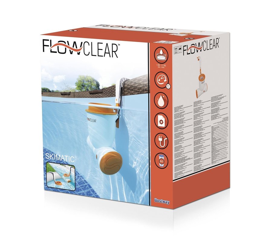 Flowclear 2in1 - Skimmer met ingebouwde Filterpomp - 3,9 M³/u - Skimmerfilter