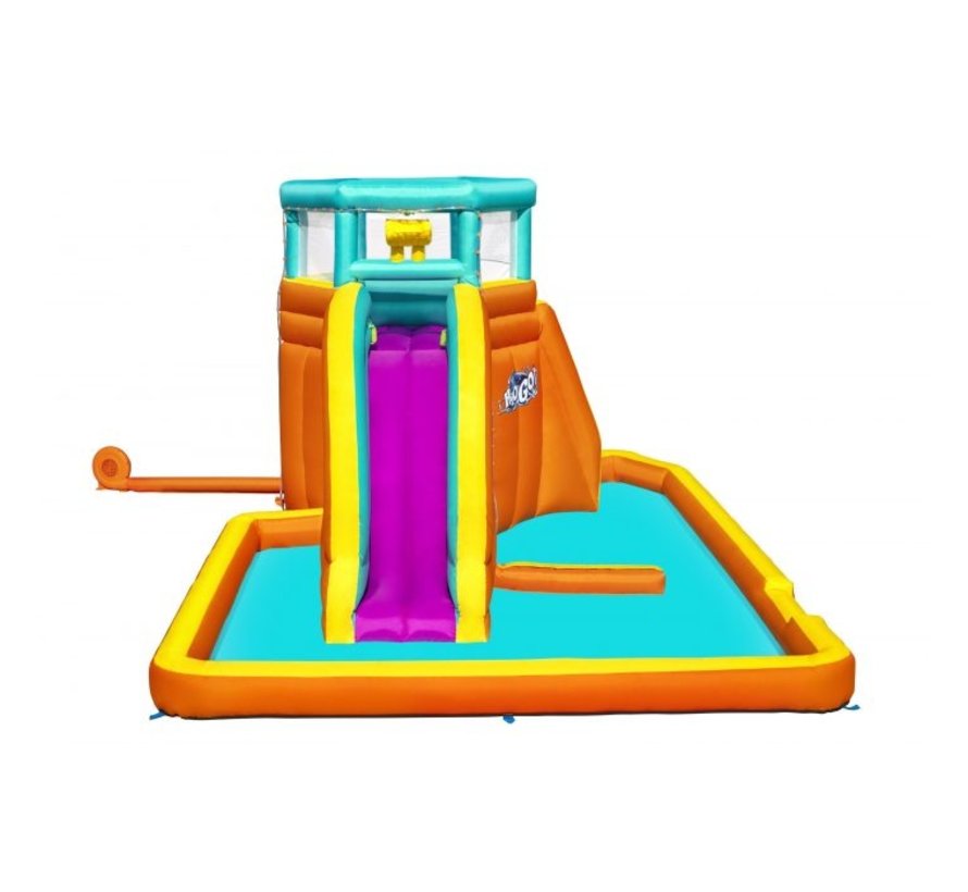 H2OGO! Tidal Tower Mega Opblaasbaar Waterpark met glijbaan 565x373x265cm