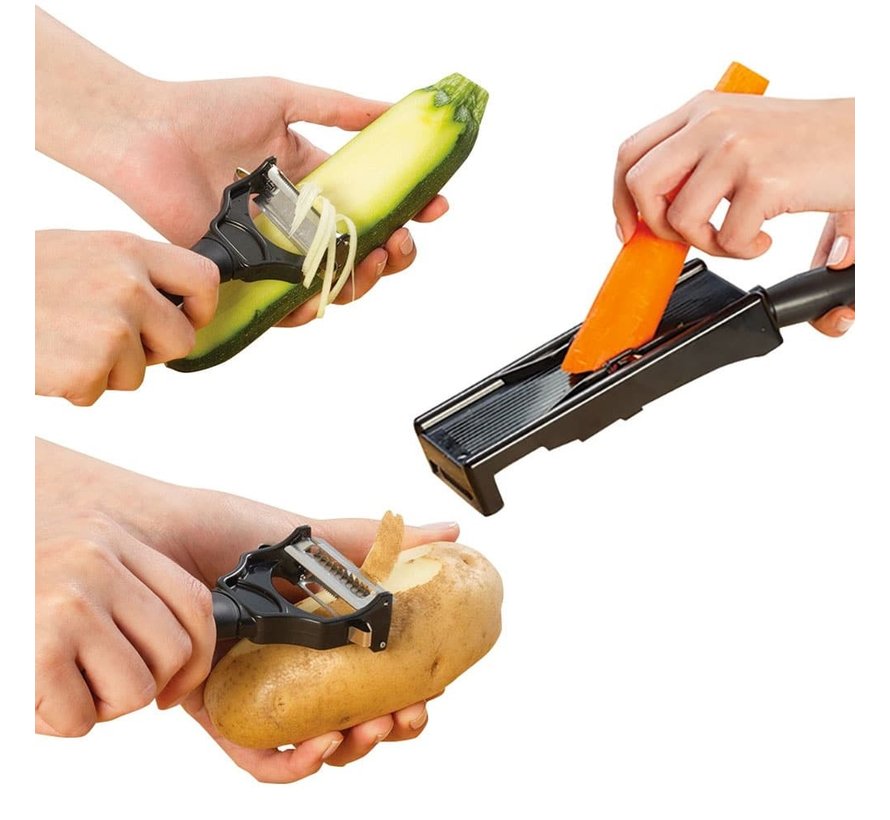 Miracle Peeler 2in1 - Zwart - Kunststof - Dunschiller