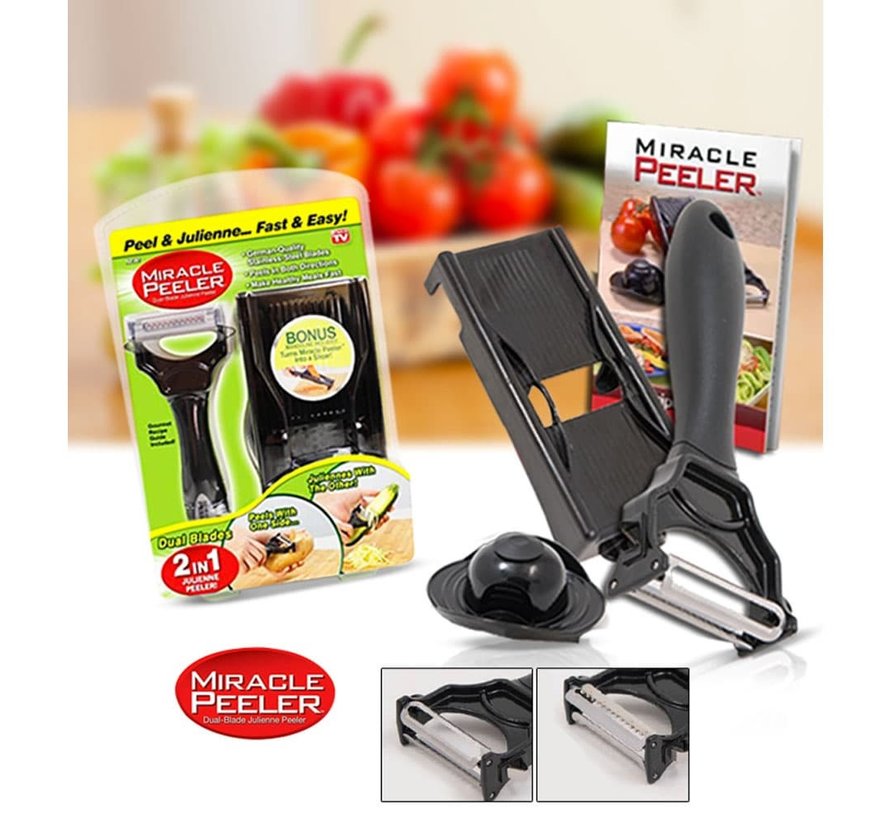 Miracle Peeler 2in1 - Zwart - Kunststof - Dunschiller