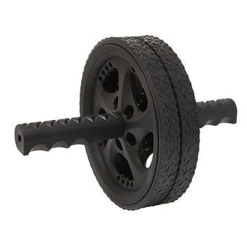 Fit Essentials Dubbel Trainingswiel - Buikspierwiel - Buikspieroefeningen - 18,5 cm - zwart
