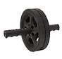 Dubbel Trainingswiel - Buikspierwiel - Buikspieroefeningen - 18,5 cm - zwart