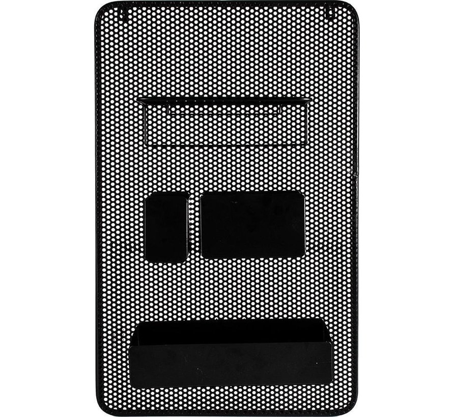 Trendy design Wandrek Metaal Zwart met 3 Verplaatsbare Containers en 1 plank