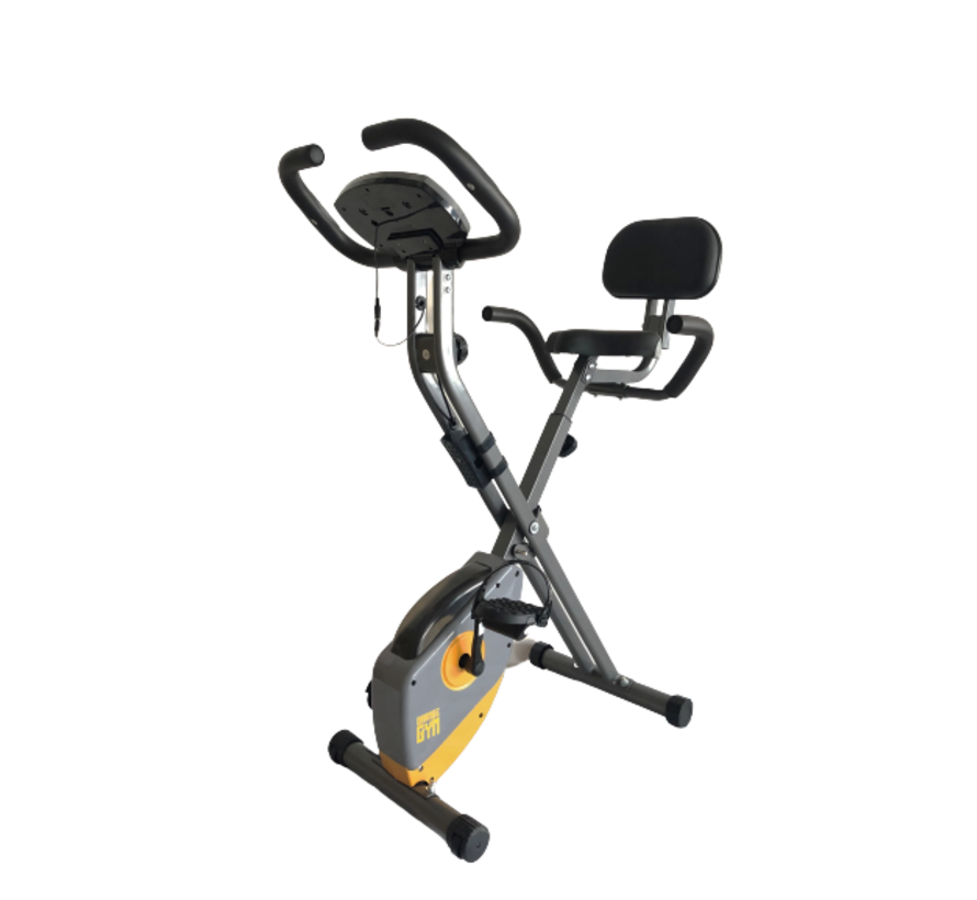 X Bike - Opvouwbare hometrainer – incl. rugsteun, 8 weerstandsniveaus, LCD monitor, fiets