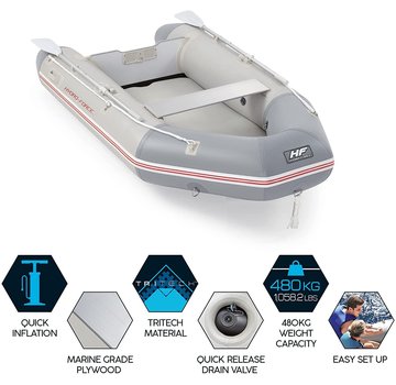 Bestway Hydro-Force Caspian PRO set - Opblaasbare 3-persoons boot - Handpomp - Roeispanen - 280x152x42cm