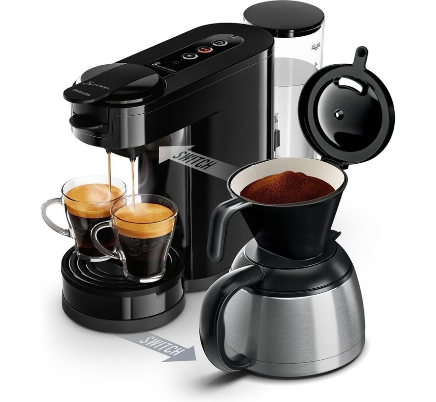 Senseo Switch HD6592/60 - 2-in-1-koffiezetapparaat met filterkoffie en koffiepads - Zwart