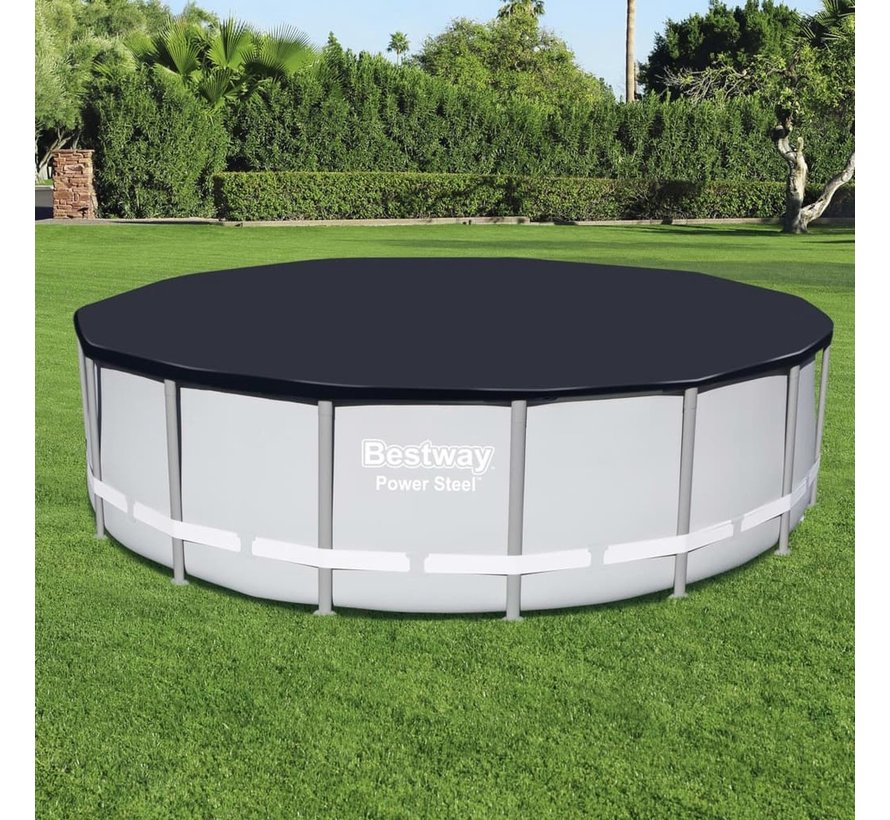 Afdekzeil / Zwembadzeil - Rond - Zwart - 488cm c