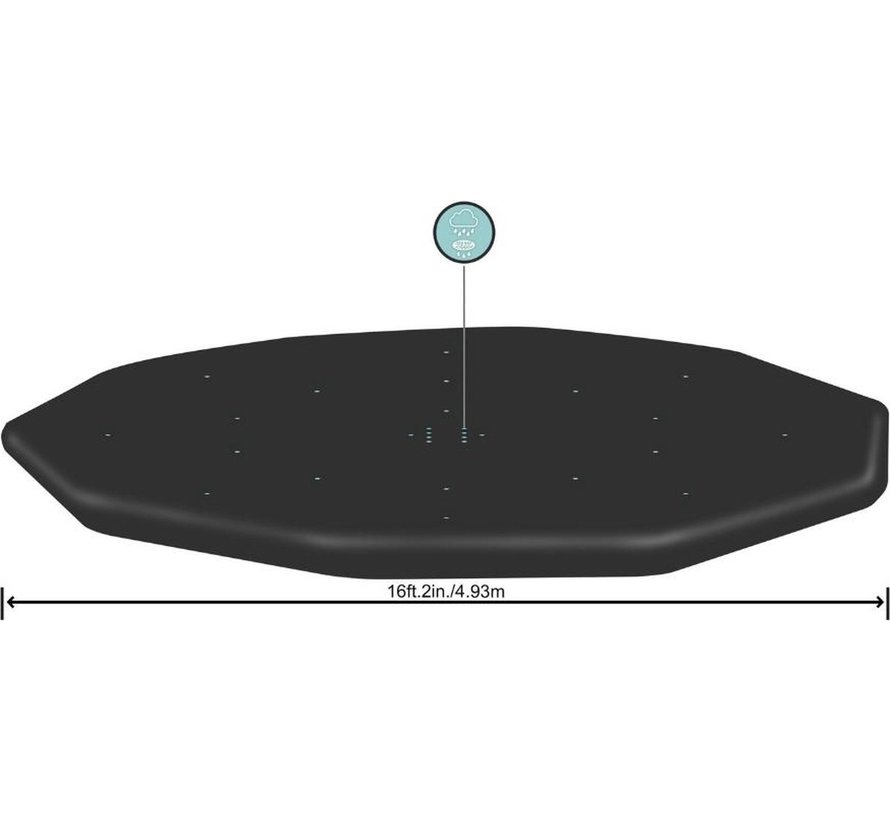 Afdekzeil / Zwembadzeil - Rond - Zwart - 488cm c