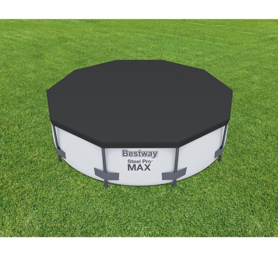 Afdekzeil / Zwembadzeil - Rond - Zwart - 305cm c