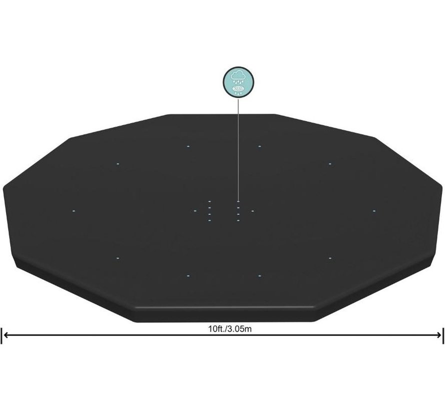 Afdekzeil / Zwembadzeil - Rond - Zwart - 305cm