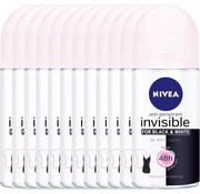 Nivea Invisible Black & White Original - Deodorant Roller - 12x 50ml - Voordeelverpakking