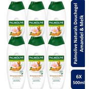 Palmolive Naturals - Amandel & Melk - Douchegel - 6x 500ml - Voordeelverpakking