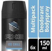 Axe Ice Chill Bodyspray / Deodorant Spray Men - 6x 150ml Voordeelverpakking