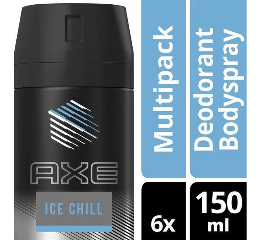Ice Chill Bodyspray / Deodorant Spray Men - 6x 150ml Voordeelverpakking