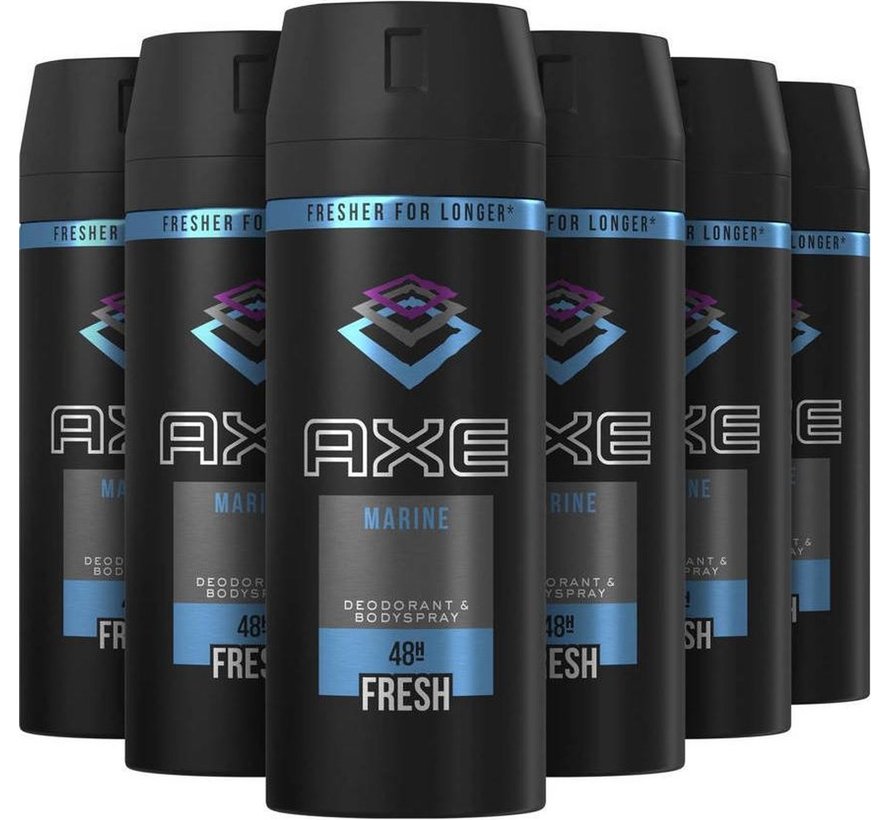 Marine Bodyspray / Deodorant Spray Men - 6x 150ml Voordeelverpakking