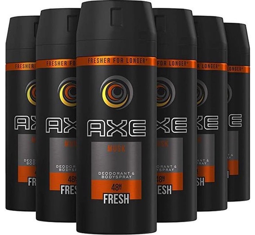 Musk Bodyspray / Deodorant Spray Men - 6x 150ml Voordeelverpakking