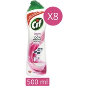 CIF Cream Pink Flower - Schuurmiddel - 8x 500ml Voordeelverpakking