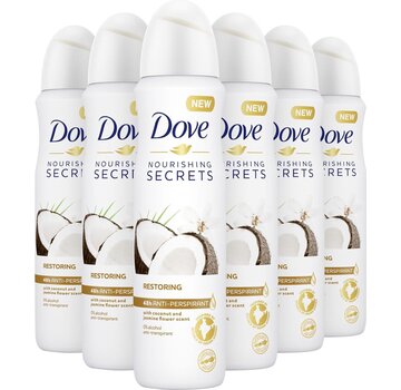 Dove Coco & Jasmine - Deodorant Spray - 6x 150ml Voordeelverpakking