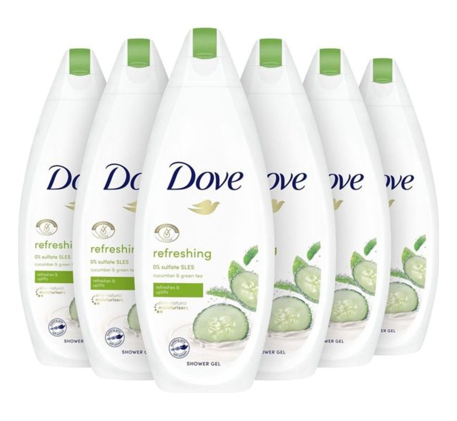 Go Fresh Komkommer & Groene Thee - Douchegel XL - 6x 500ml Voordeelverpakking