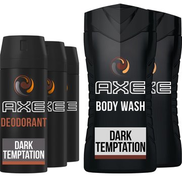 Axe Dark Temptation Men - 3x 150ml Deodorant Spray en 2x 250ml Douchegel