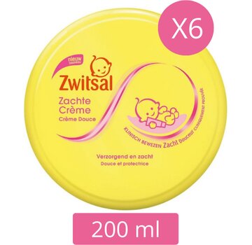 Zwitsal Baby Zachte Crème / Bodycrème Douche - 6x 200ml Voordeelverpakking