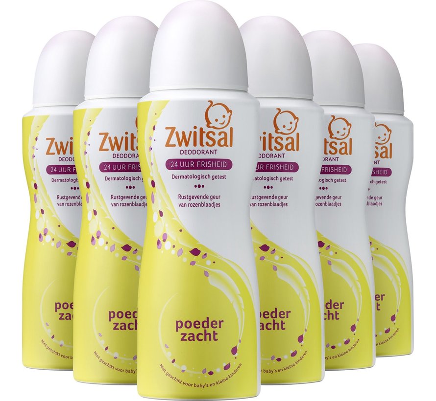 Poederzacht - Deodorant Spray - 6x 100ml Voordeelverpakking