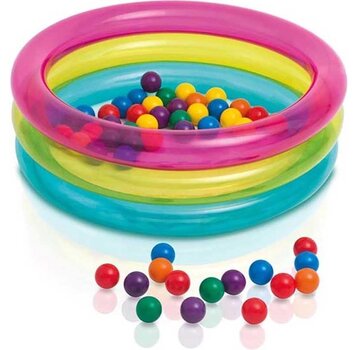 Intex 3-Rings Baby ballenbak met 50 speelballen