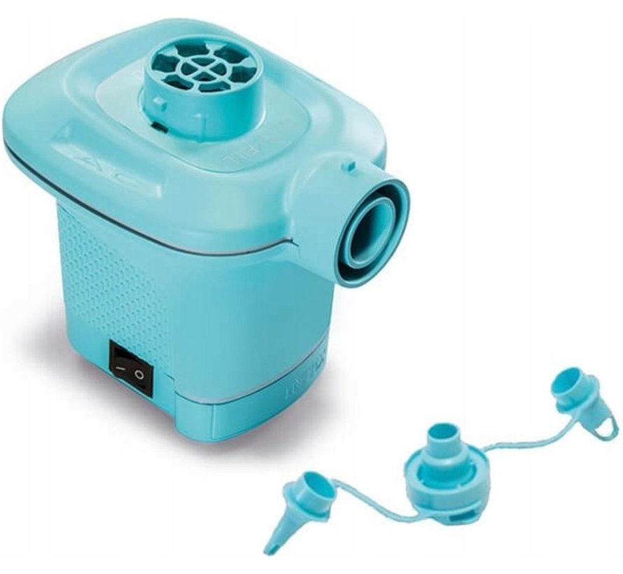 QuickFill® - elektrische luchtpomp - 220V - met 3 mondstukken blauw