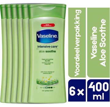Vaseline Aloe Soothe Intensive Care Bodylotion - 6x 400ml Voordeelverpakking