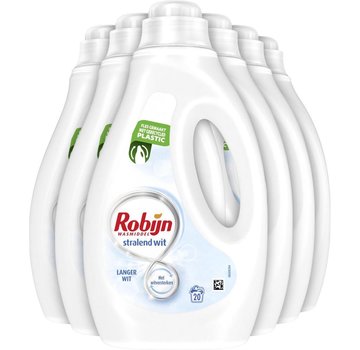 Robijn Stralend Wit - Vloeibaar Wasmiddel - 6x 1 Liter / (6x20) 120 wasbeurten