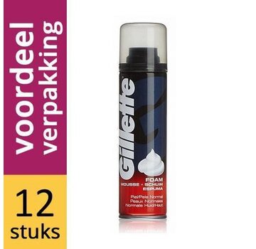 Gillette Scheerschuim basic - Regular - 12x 200ml Voordeelverpakking