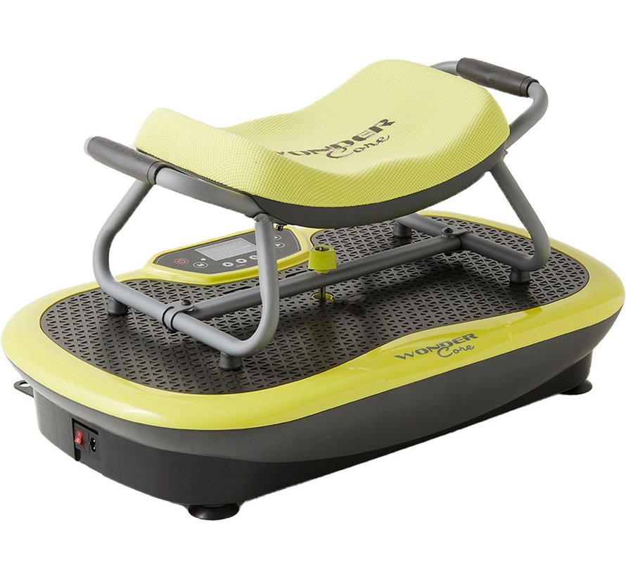 Rock N Fit  3-in-1 trilplaat - met zitje - full body trainer - trainingsstoel - zwart/groen