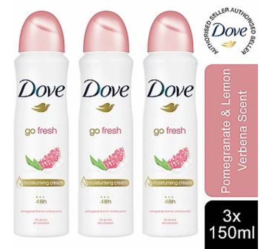 Go Fresh - Granaatappel & Citroen - Deodorant Spray - 3x 150ml