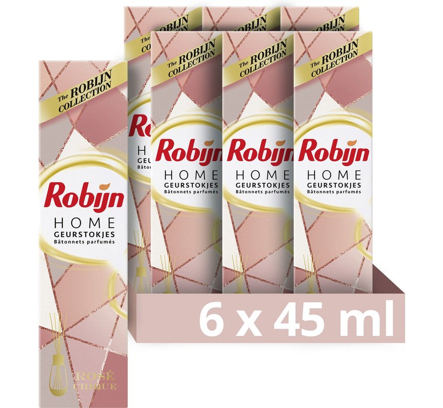 Geurstokjes Rosé Chique - 6x 45ml - Voordeelverpakking