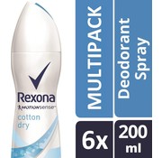 Rexona Motion Sense - Cotton Dry - Deodorant Spray - 6x 200ml Voordeelverpakking